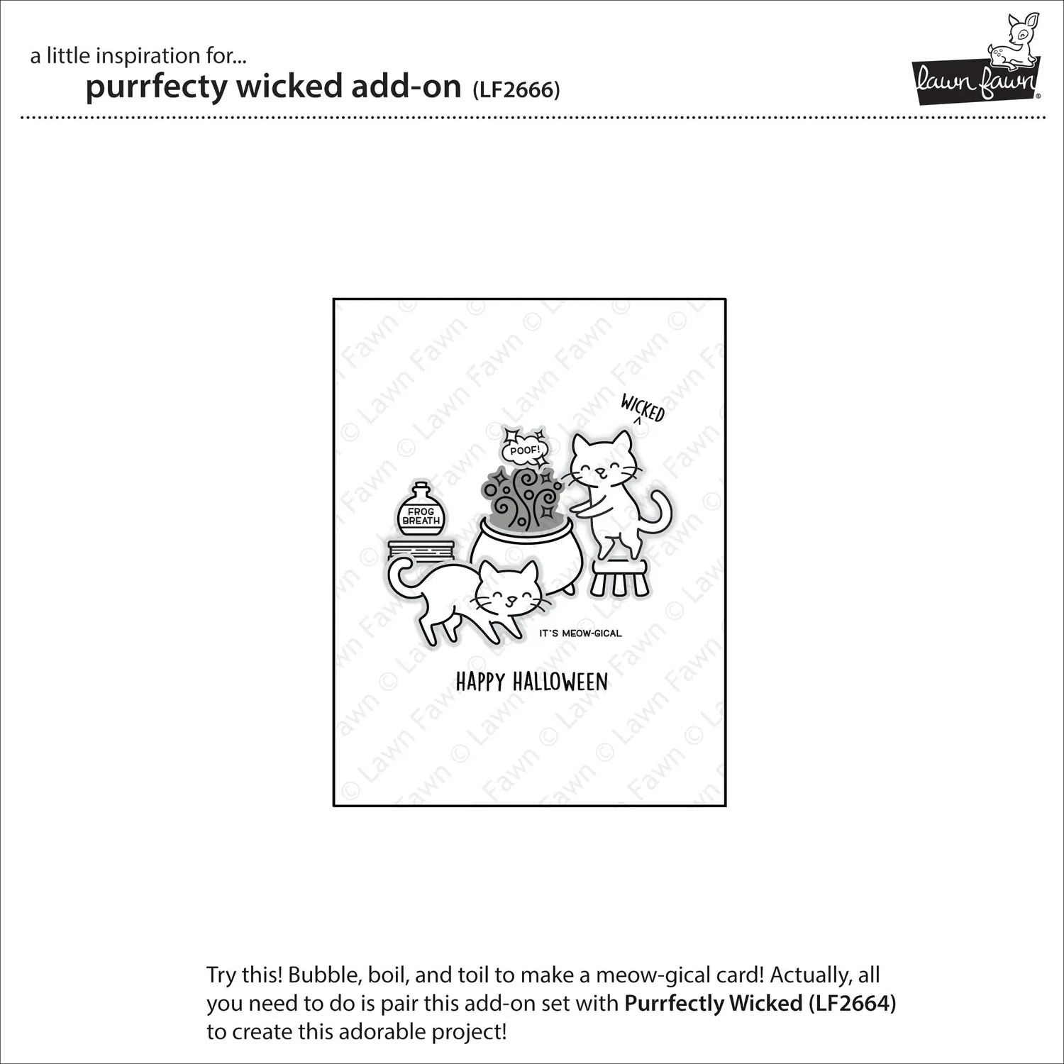 Lawn Fawn Purrfectly Wicked Add-On Stempelset Halloween