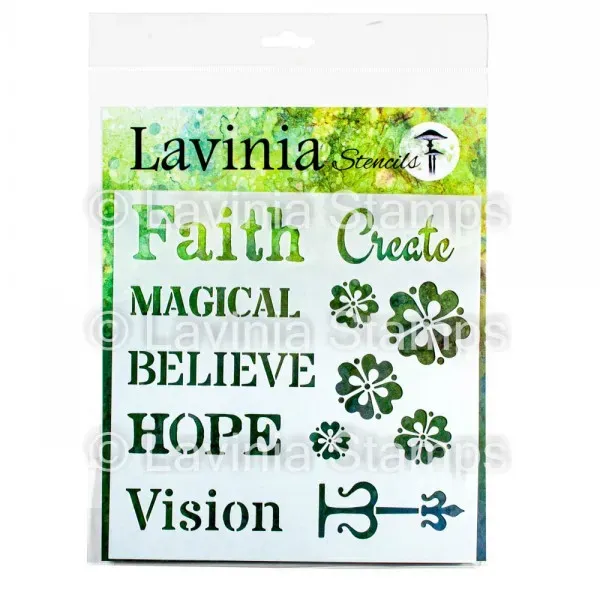 Lavinia Stamps Words 1 Schablone mit Schrift