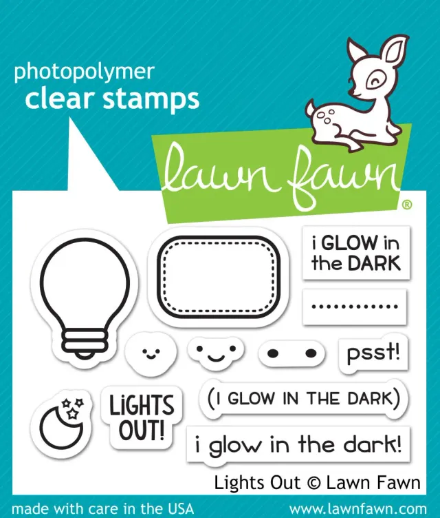 Lawn Fawn Lights Out Stempelset Mini Glühbirne Sterne