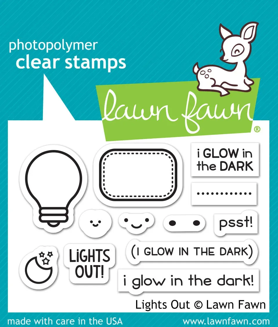 Lawn Fawn Lights Out Stempelset Mini Glühbirne Sterne