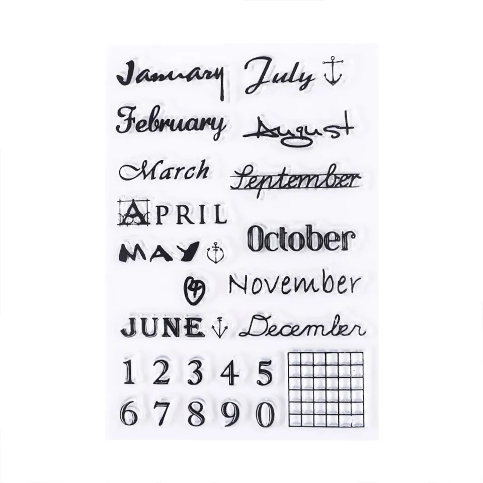 Ieebee Day And Month Silikonstempel Tag Monat Klar
