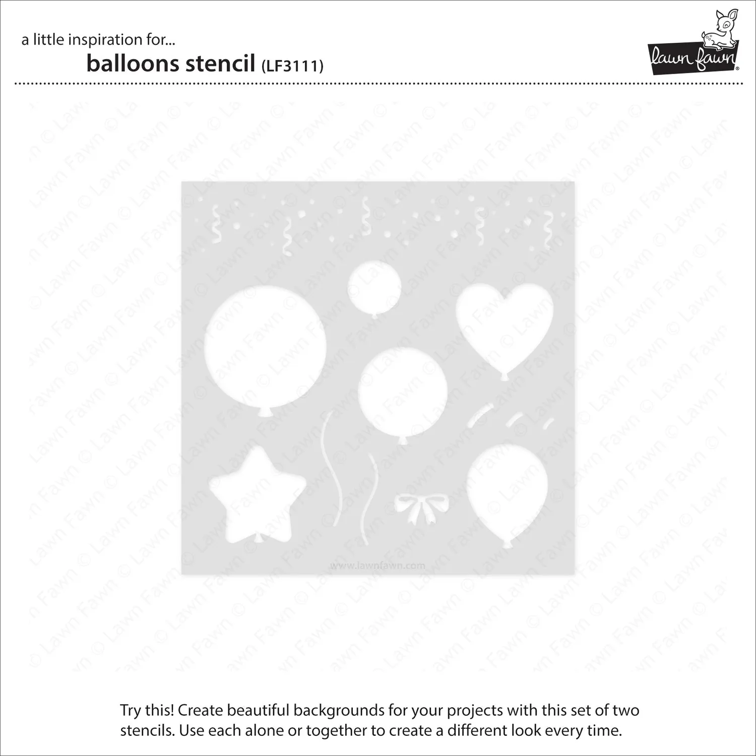 Lawn Fawn Balloons LF3111 Stencil Schablone 15x15cm Party