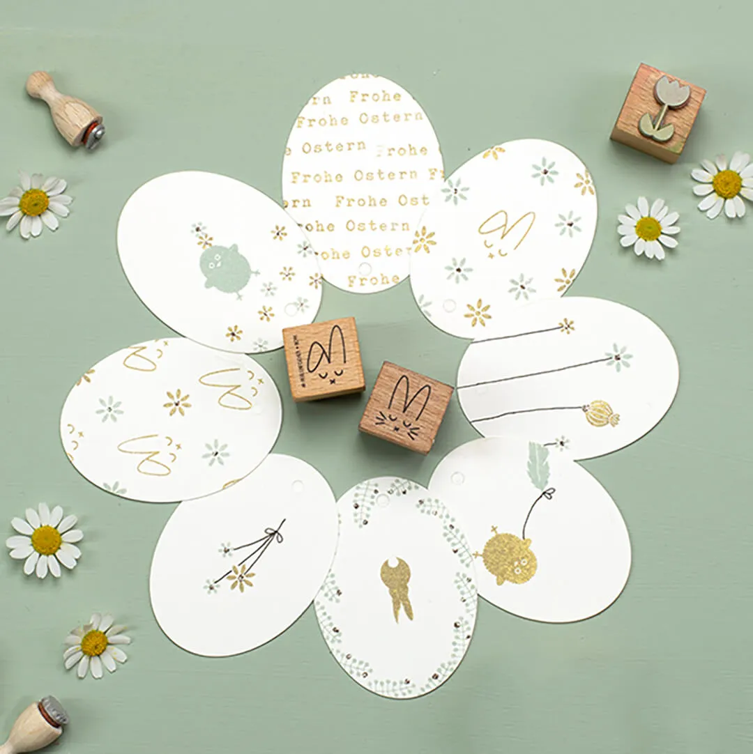 Perlenfischer Frohe Ostern 2 Stempel 3x37 mm Schrift