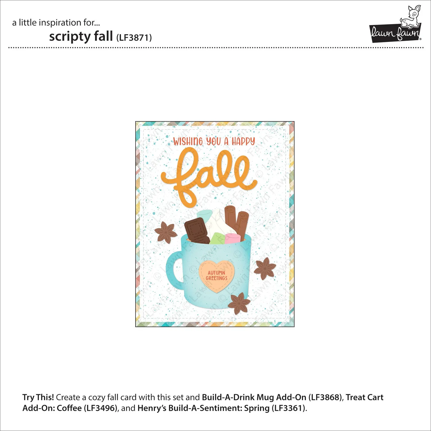 Lawn Fawn Scripty Fall Stanzschablone Schriftzug Herbst