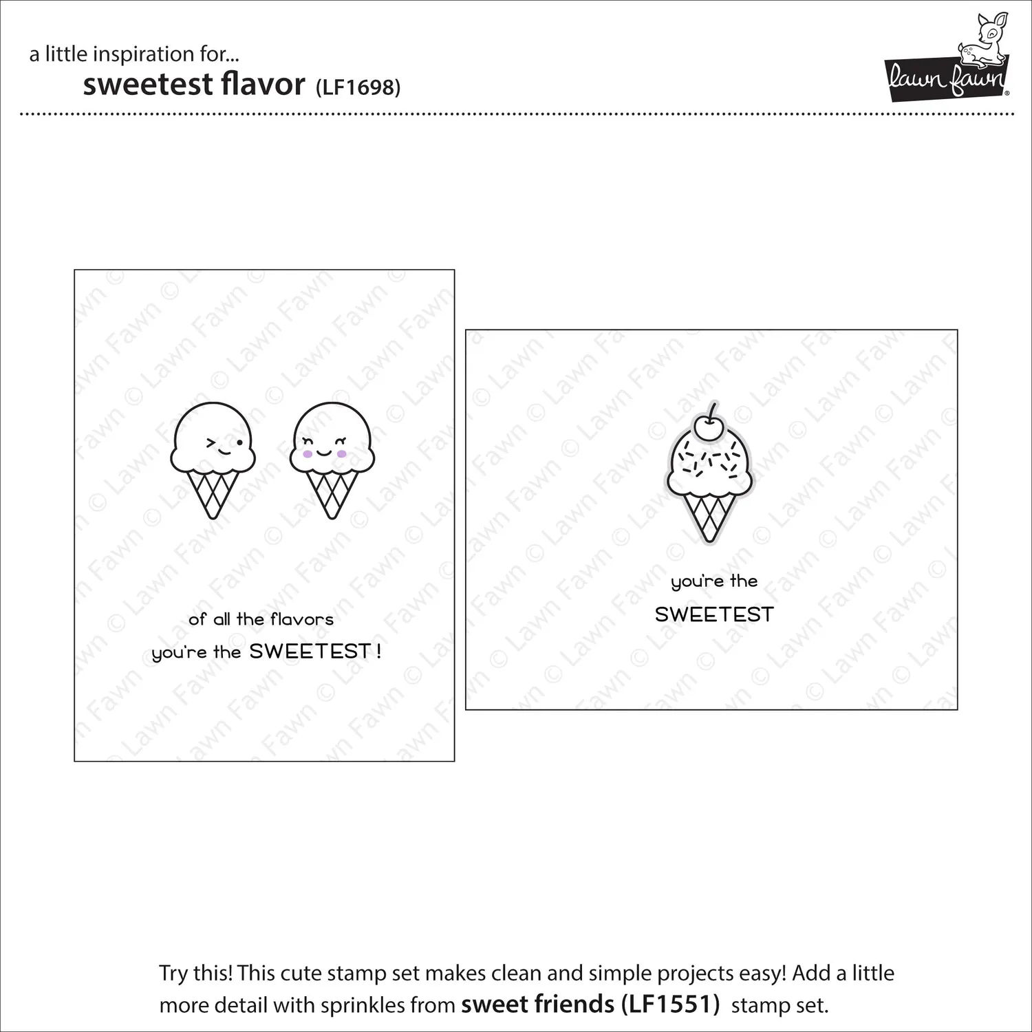 Lawn Fawn Sweetest Flavor LF1698 Stempel Eis Mini