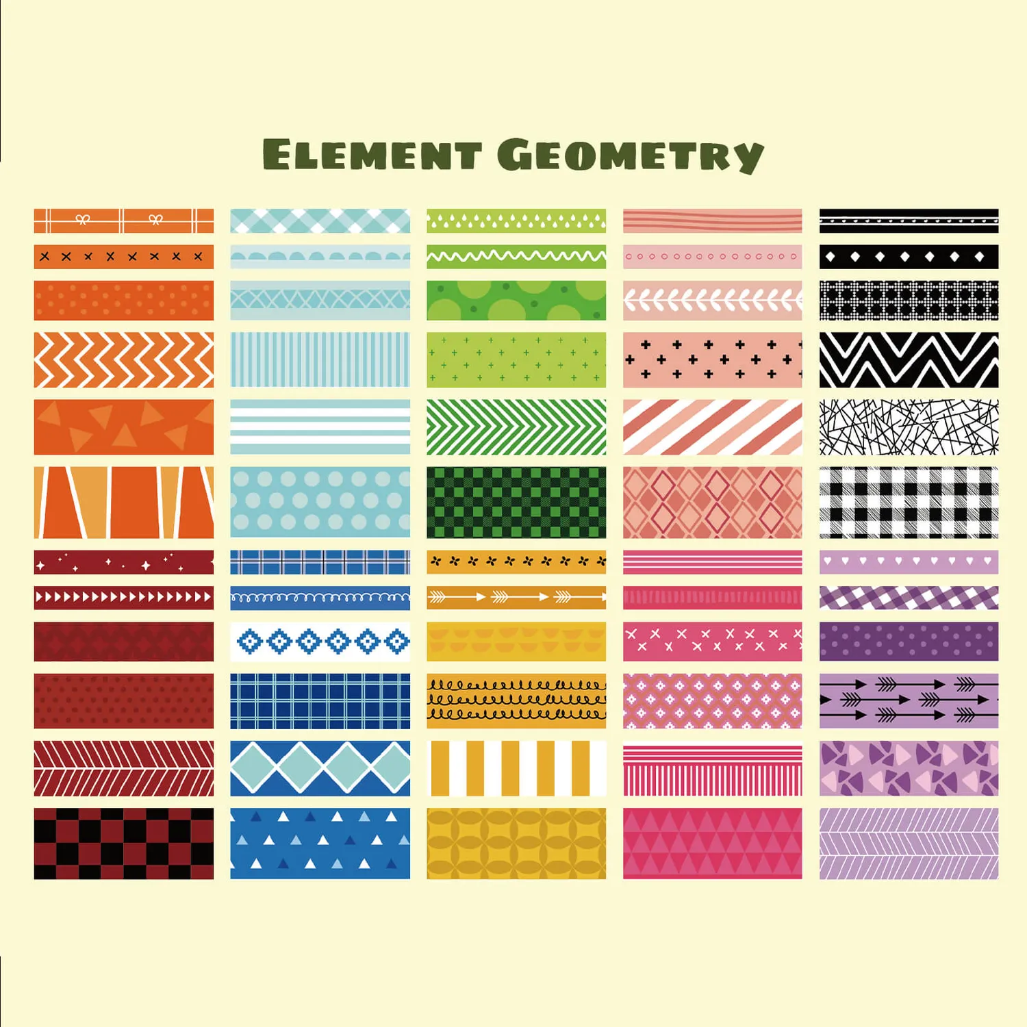 Ieebee Geometric Washi Tape Set 60 Rollen Karo