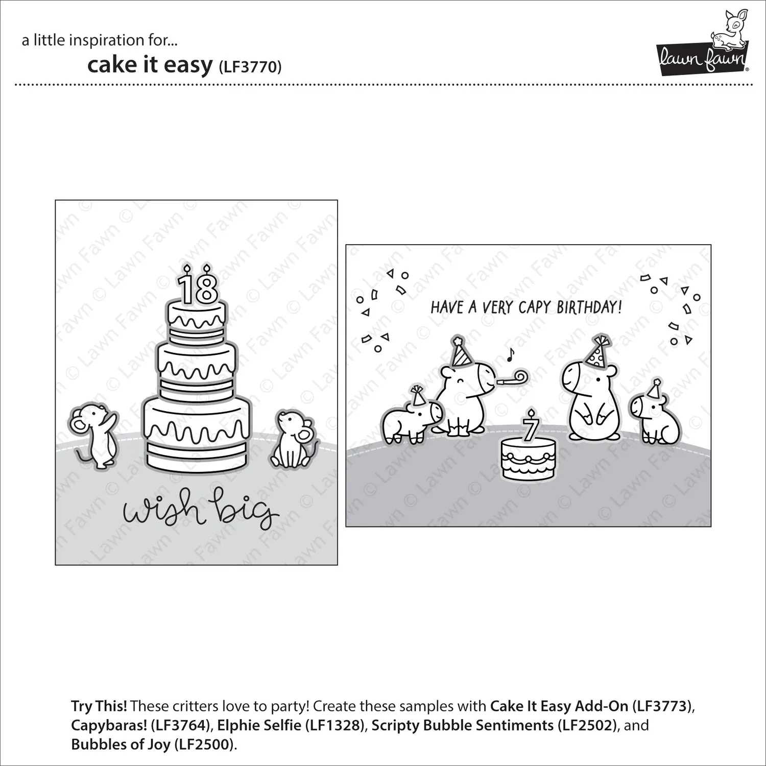 Lawn Fawn Cake It Easy Clear Stamps Geburtstag Torte
