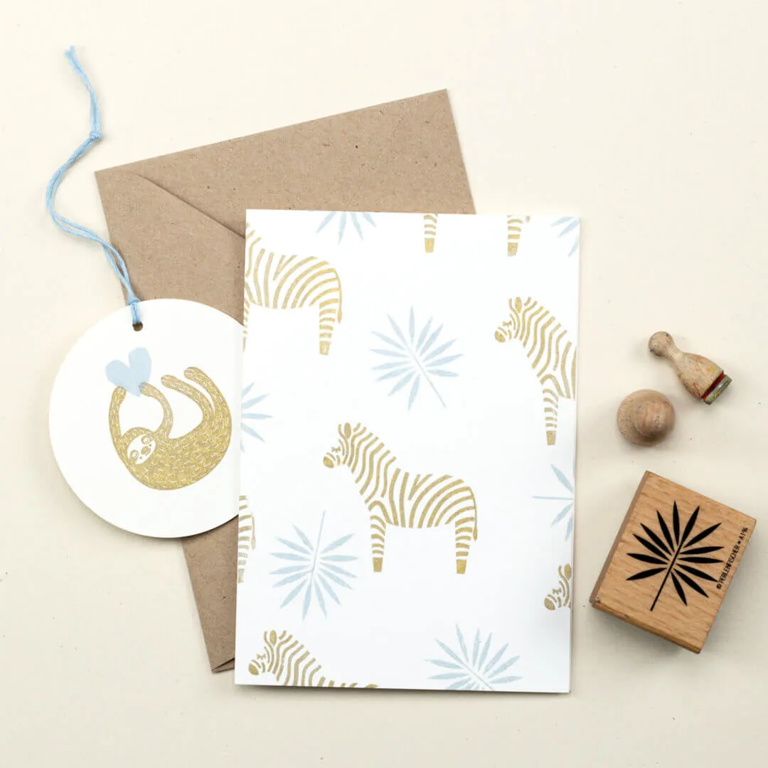 Perlenfischer Zebra Holzstempel 47x49 mm Tiere
