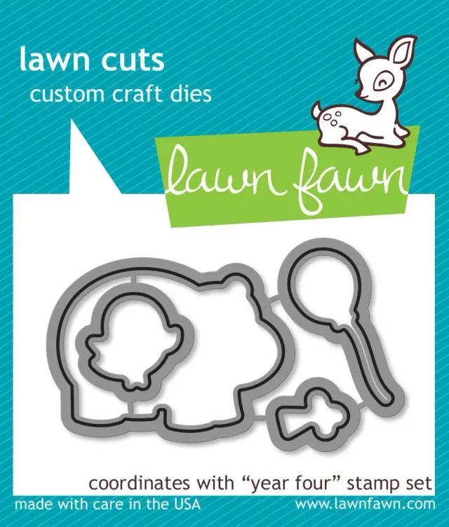 Lawn Fawn Year Four LF660 Lawn Cuts Zahl 4
