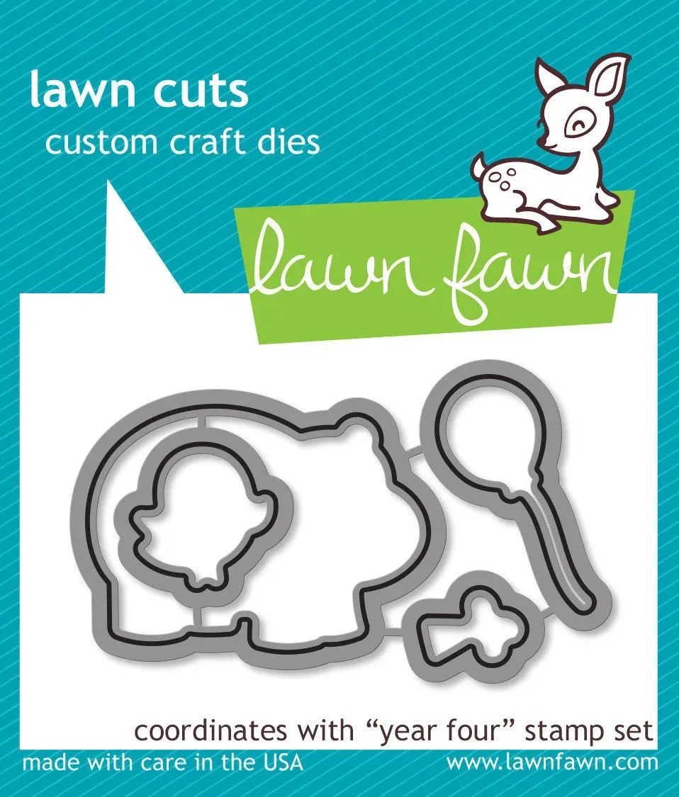 Lawn Fawn Year Four LF660 Lawn Cuts Zahl 4