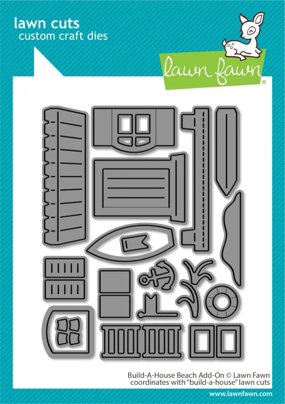 Lawn Fawn Build-A-House Beach Add-On Stanze Sommer