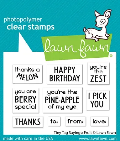 Lawn Fawn Tiny Tag Sayings Fruit Clear Stamps Sprüche