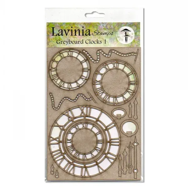 Lavinia-Stamps Greyboard Clocks 1 Graupappe