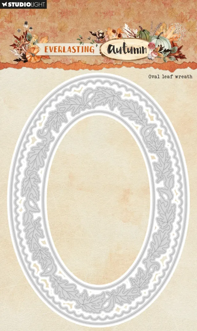 StudioLight Everlasting Autumn Oval Leaf Wreath Stanzschablone