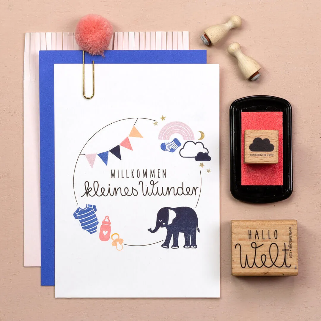 Perlenfischer Regenbogen Mini-Stempel 12x23 mm