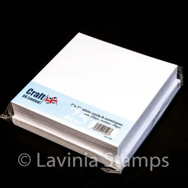 Lavinia Stamps 7x7 Weiße Karten Umschläge 25 Stk