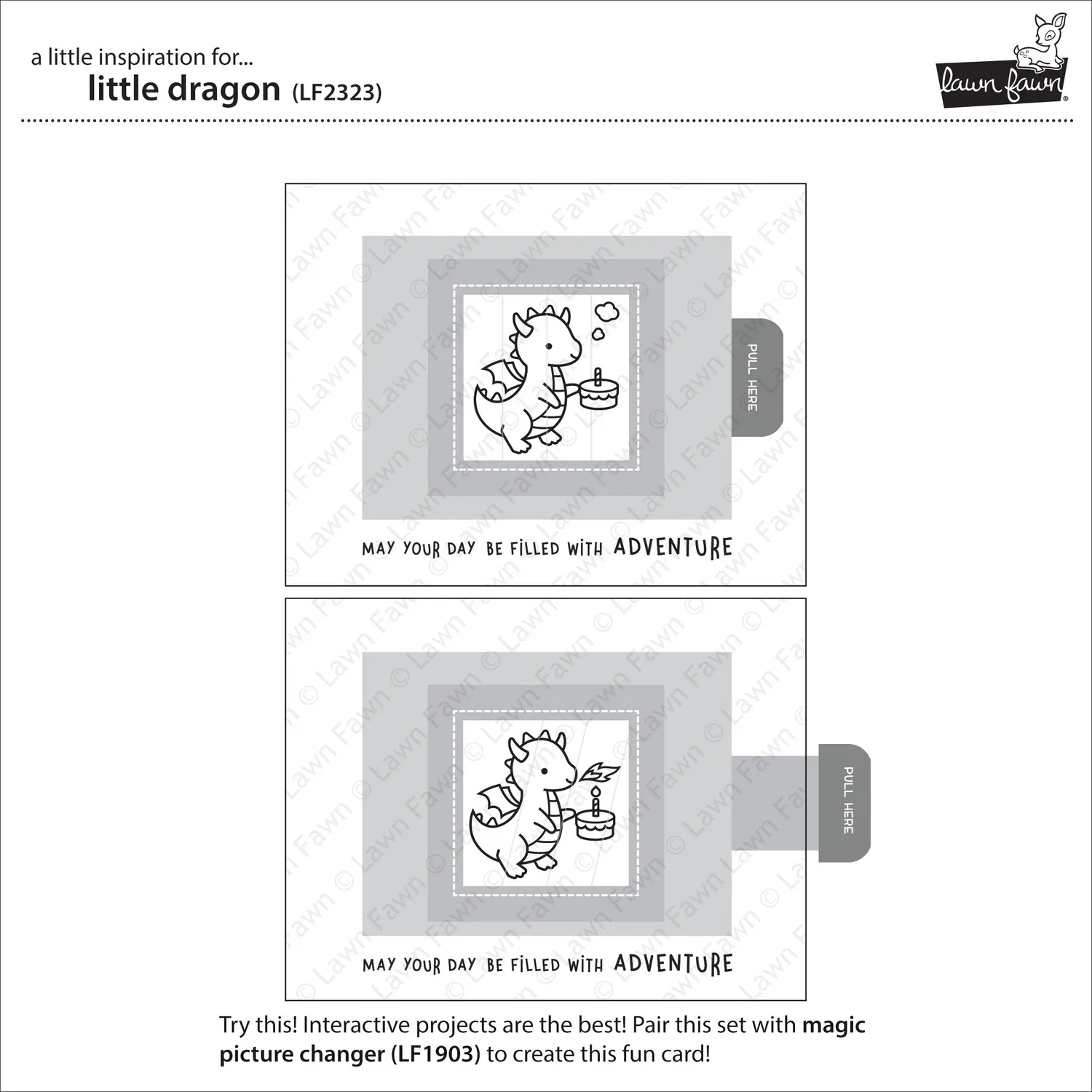 Lawn Fawn Little Dragon Clear Stamps Stempelset Drache