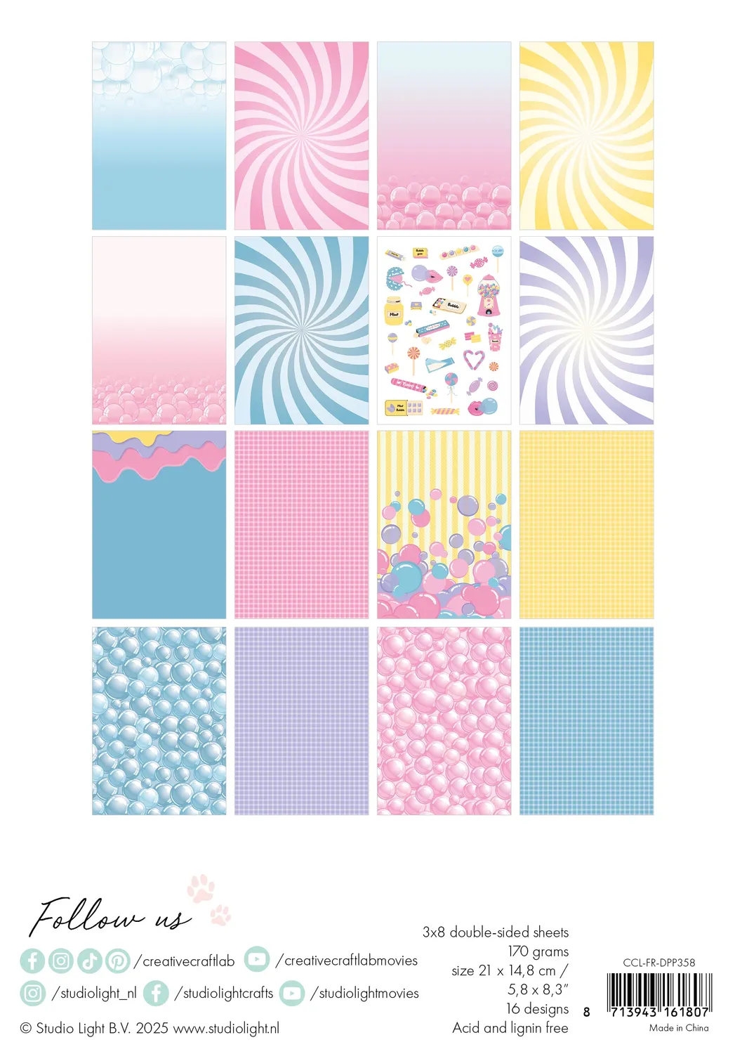 StudioLight Creative Craftlab Friendz Bubblicious Papierblock