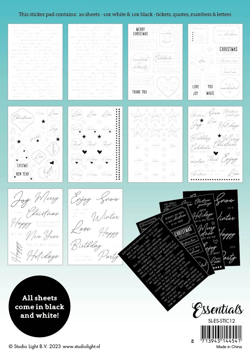 Studio Light Essentials Sticker Pad Weihnachten A5