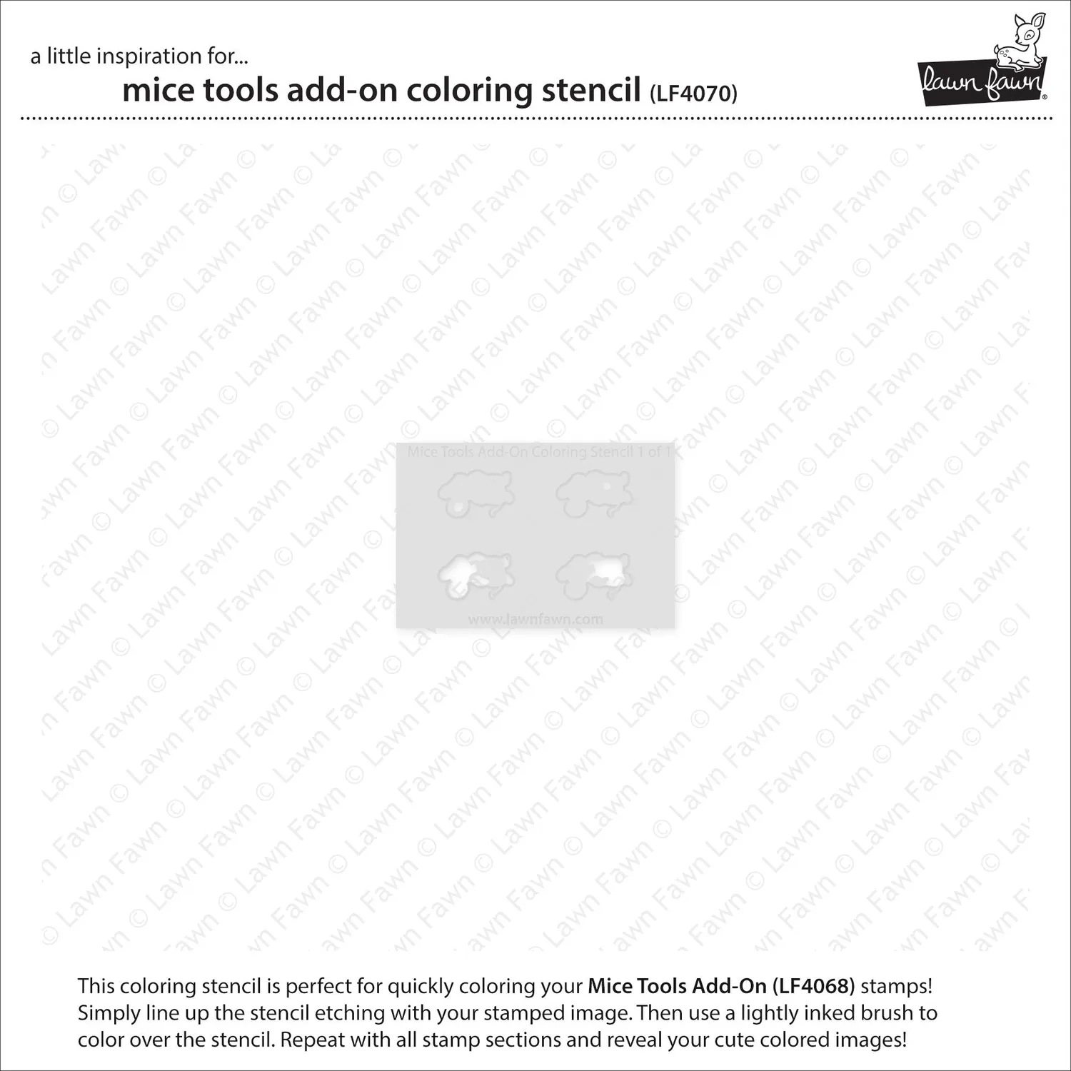 Lawn Fawn Mice Tools Add-On Coloring Stencil Schablone