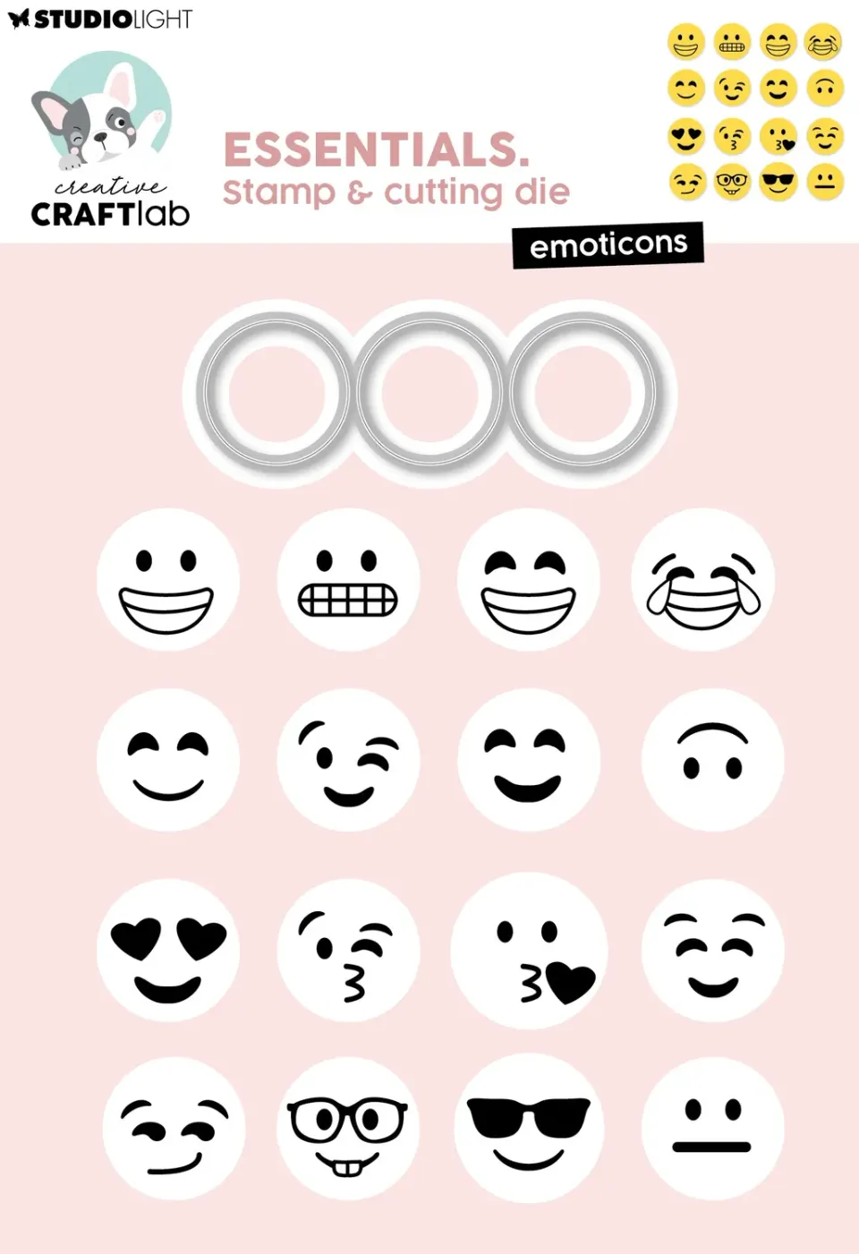Creative Craftlab Essentials Stempel+Stanze Emoticons rund