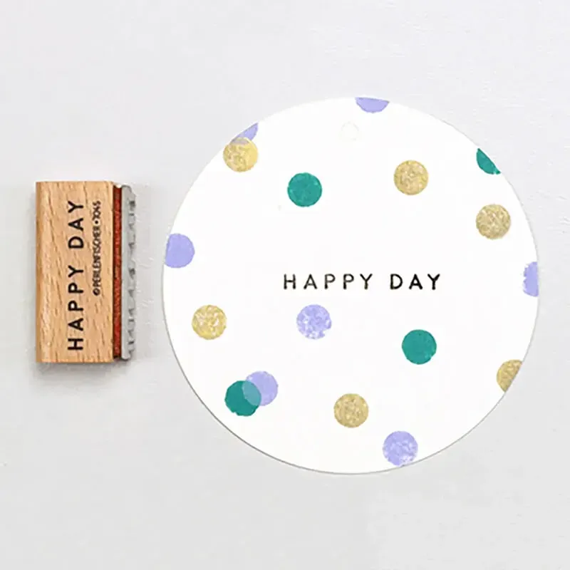 Perlenfischer Happy Day Stempel 3x31 mm Schriftzug