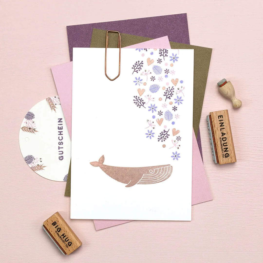 Perlenfischer Blue Whale Stempel 28 x 72 mm Wal