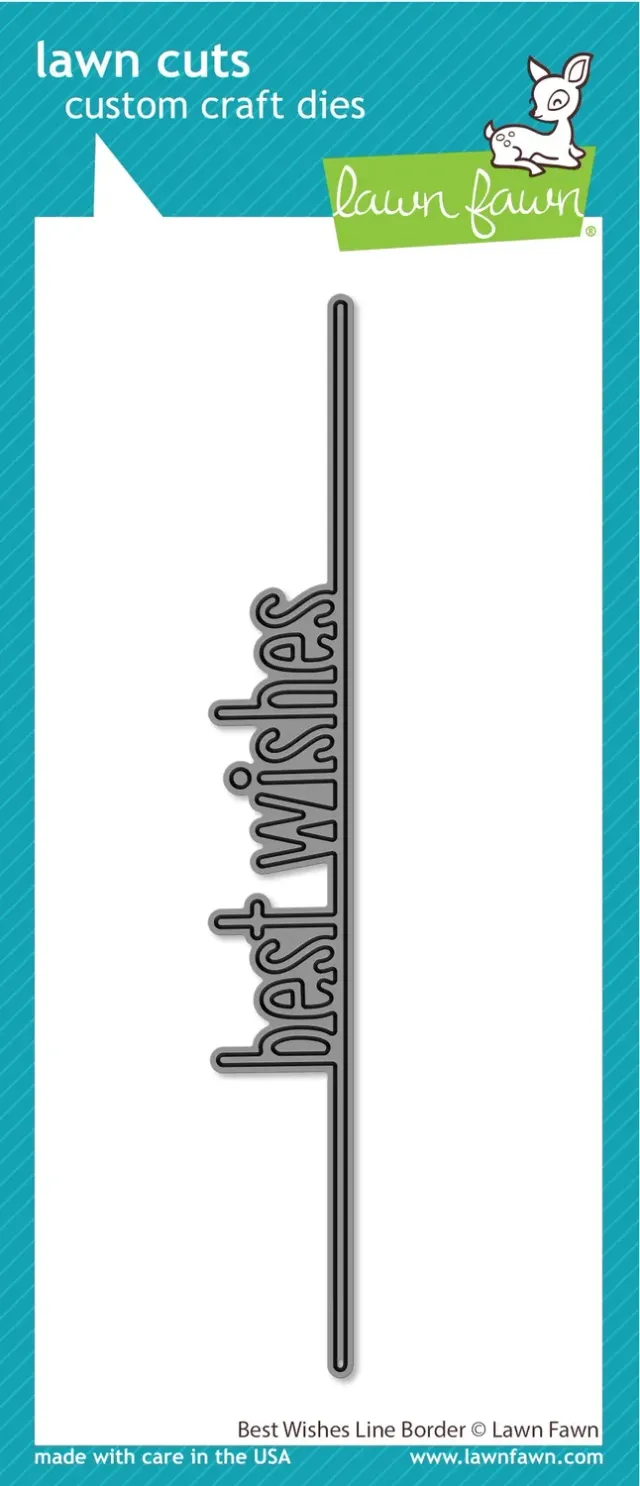 Lawn Fawn Best Wishes Line Border Stanze Schriftzug