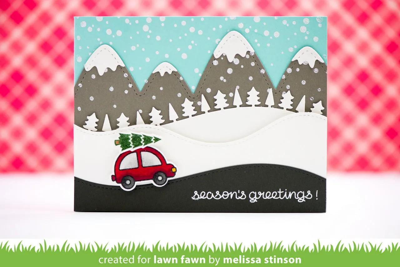 Lawn Fawn Home for the Holidays Clear Stamps Weihnachtsauto