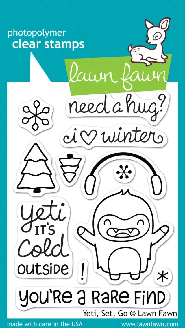 Lawn Fawn Yeti Set Go Clear Stamps Winter 12-teilig