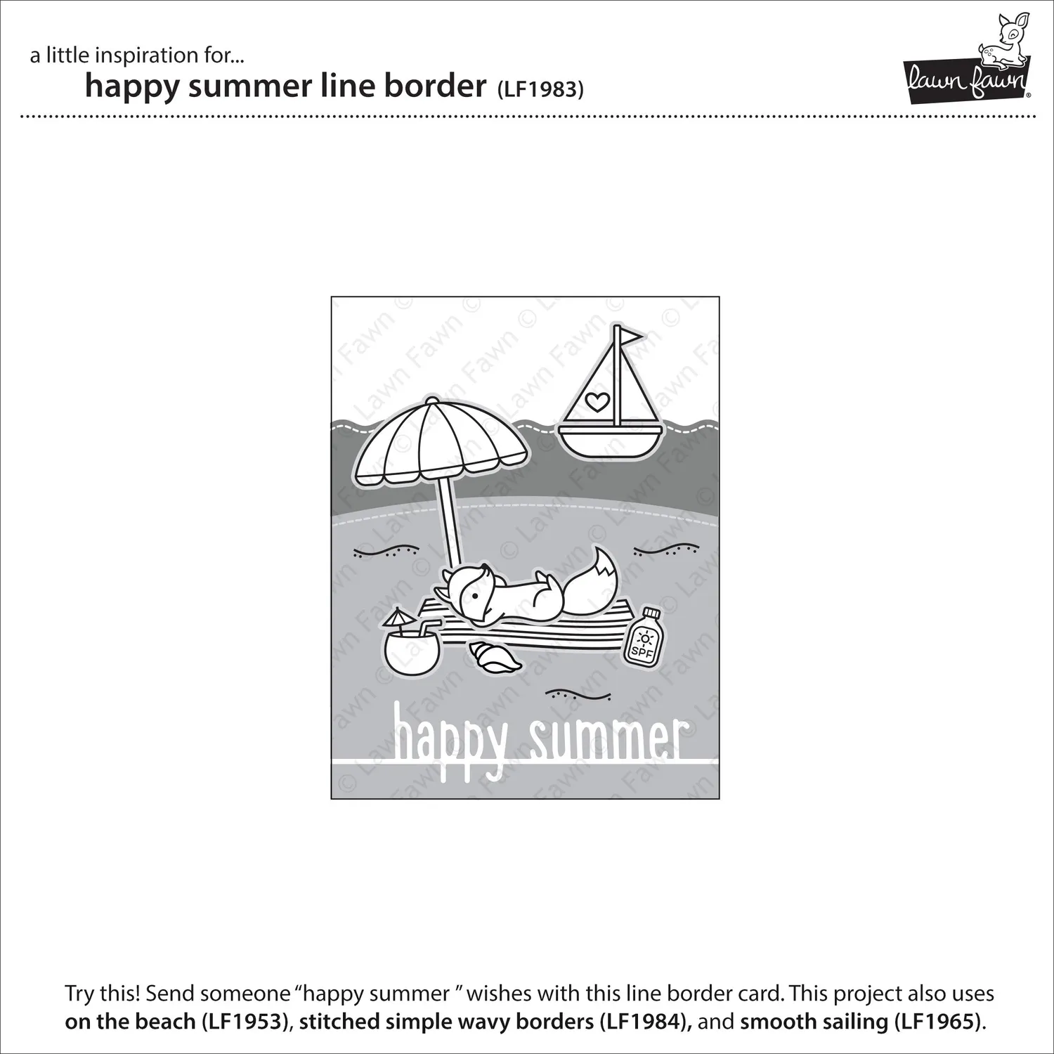 Lawn Fawn Happy Summer Line Border Stanzschablone Sommer