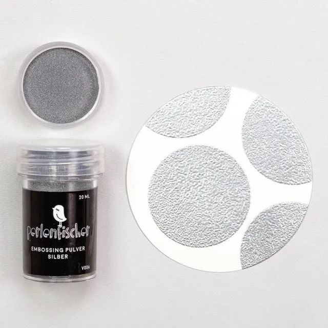 Perlenfischer Embossing Powder Silber Embossingpulver 20 ml metallic