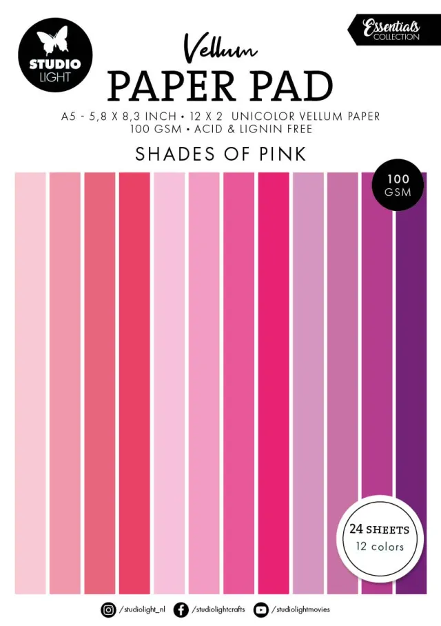 StudioLight Essentials Vellum Shades of Pink Block A5 36 Blatt