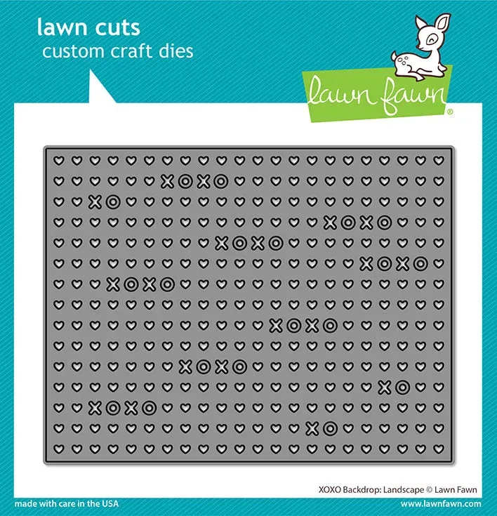 Lawn Fawn Lawn Cuts XOXO Backdrop Stanzschablone quer