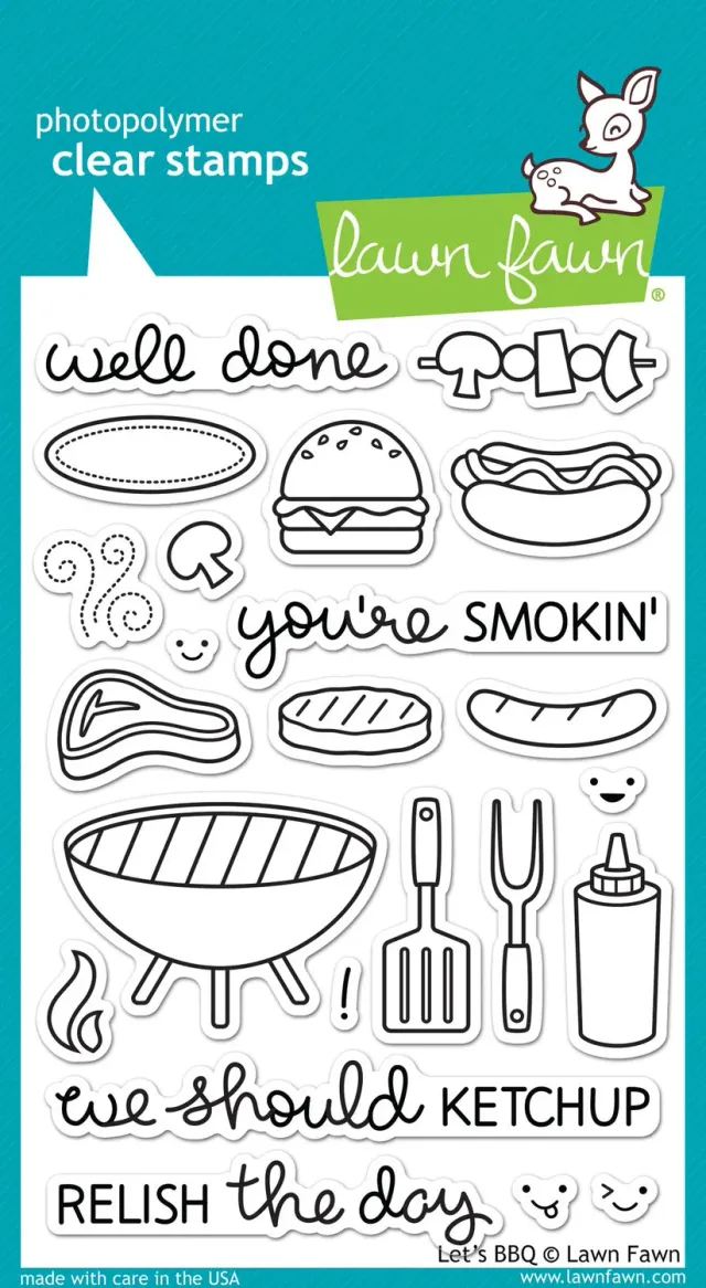 Lawn Fawn Let's BBQ LF889 Clear Stamps 23-teilig Grill