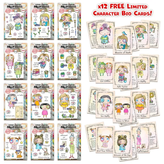 AALL and Create Petals & Ink Stempel Bundle A7 12 Sets + Karten
