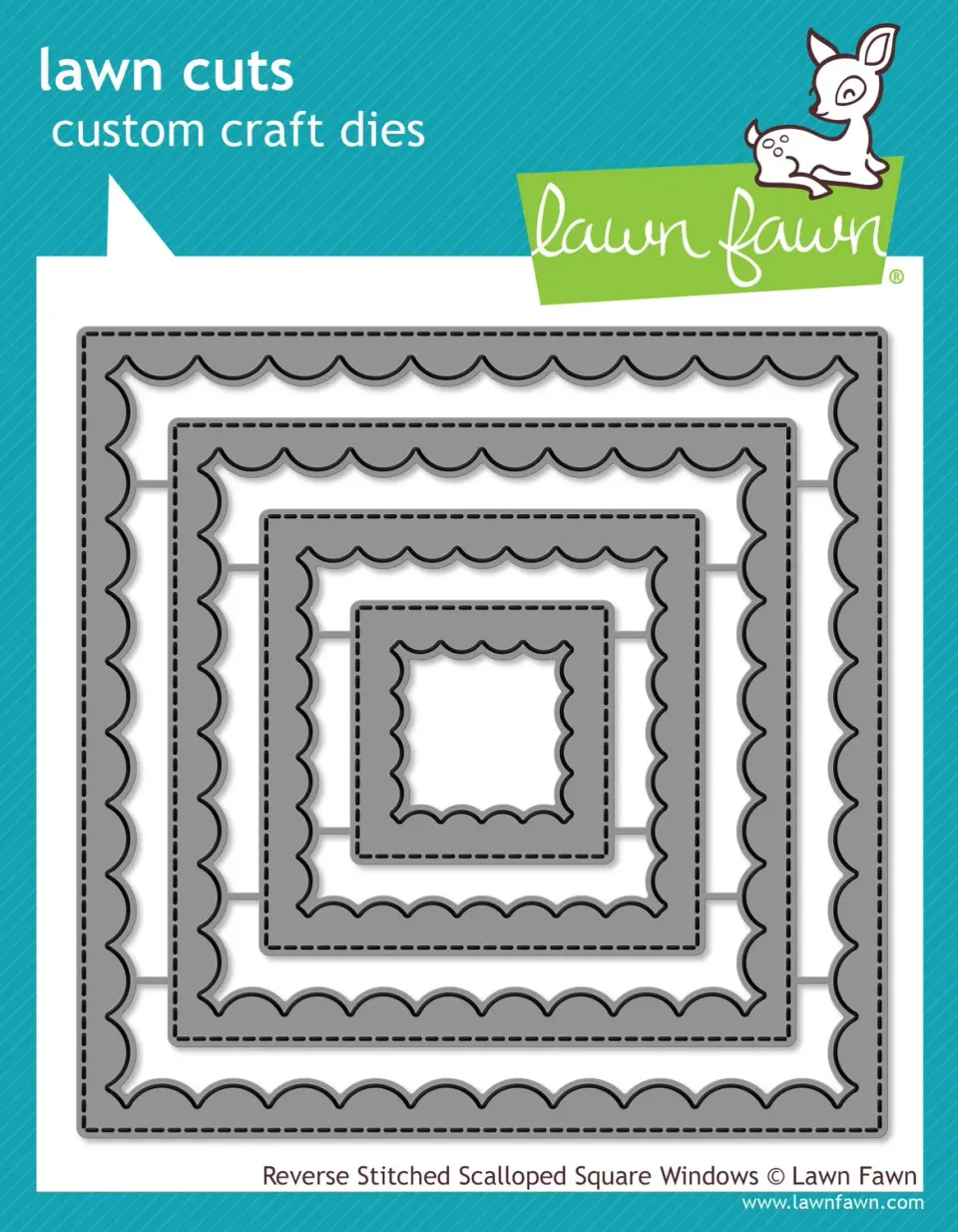 Lawn Fawn Reverse Stitched Scalloped Square Stanzschablone