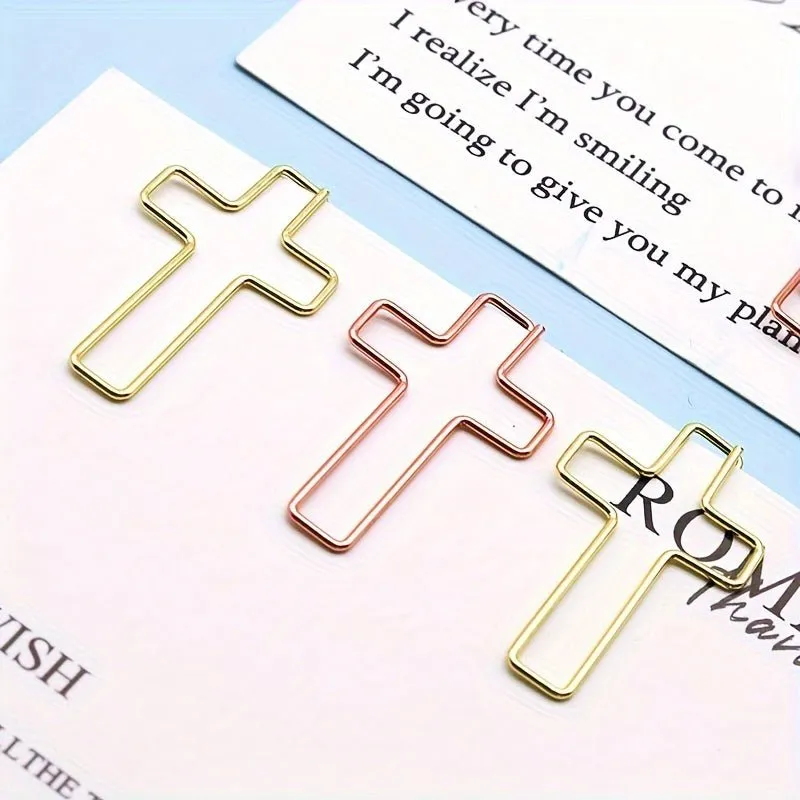 Ieebee Cross Shaped Büroklammern Gold 20 Stück Metall