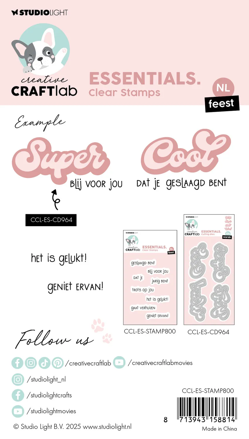 Creative Craftlab Essentials NL Teksten Clear Stempel 97x64 mm