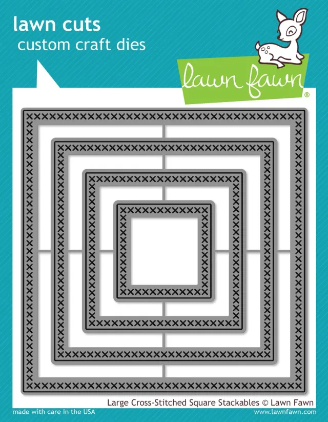 Lawn Fawn Lawn Cuts Large Cross-Stitched Square Stackables Stanzschablonen