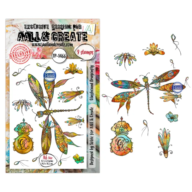 AALL and Create TP-1466 Glassbound Dragonfly Stempel A6 9 Motive