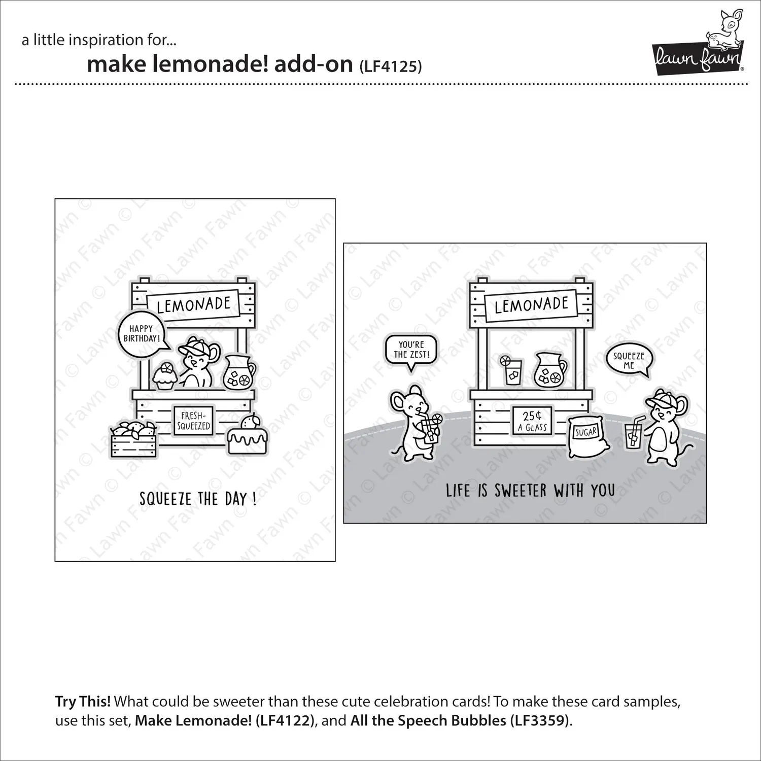Lawn Fawn Make Lemonade Add-On Stempelset Zitrone