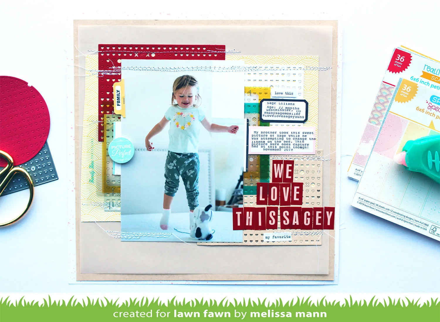 Lawn Fawn Lawn Cuts XOXO Backdrop Stanzschablone quer