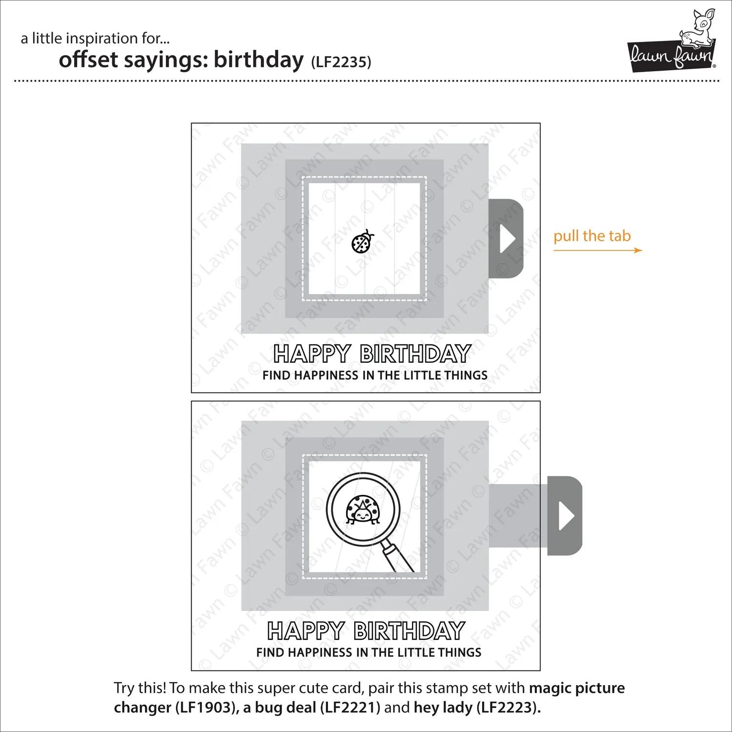 Lawn Fawn Offset Sayings Birthday Clear Stamps