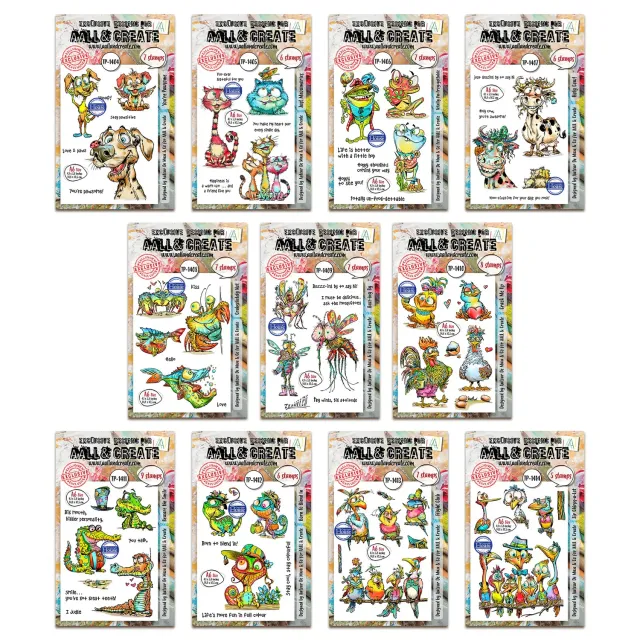 AALL and Create Autour de Mwa Fun & Paws Stempelset 11er Tiermotive