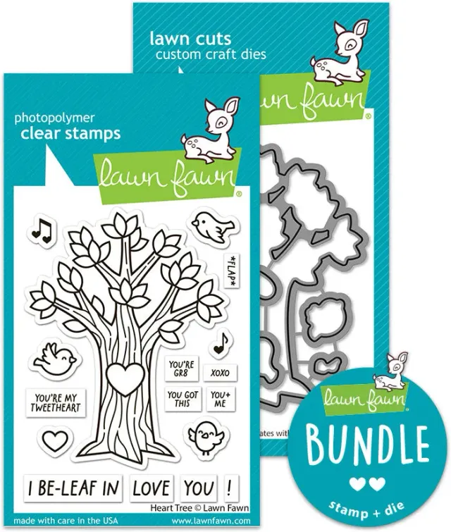 Lawn Fawn Heart Tree Bundle Stempel+Stanzen Liebe