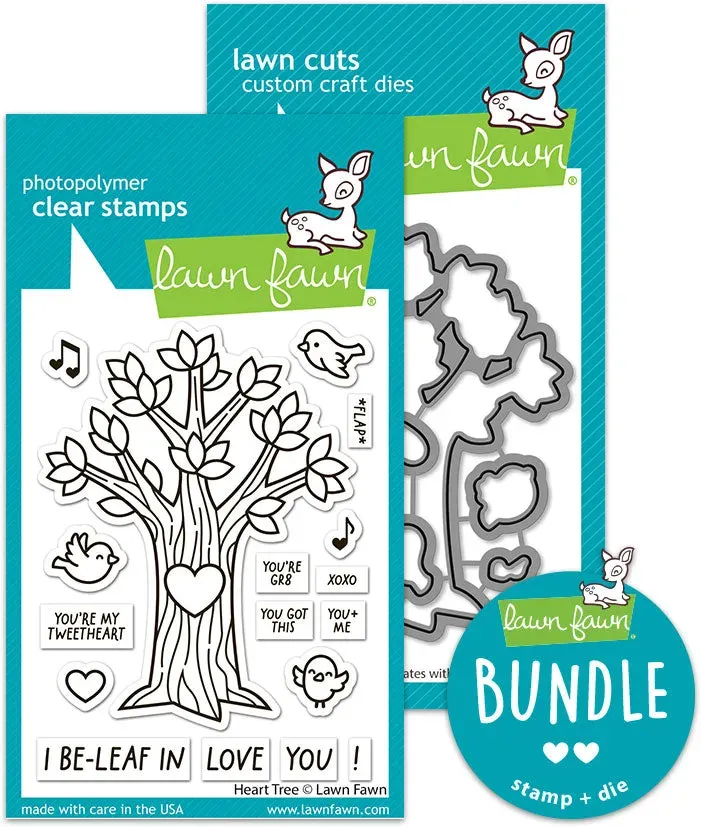 Lawn Fawn Heart Tree Bundle Stempel+Stanzen Liebe