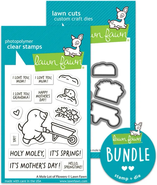 Lawn Fawn A Mole Lot of Flowers Bundle Stempel Muttertag