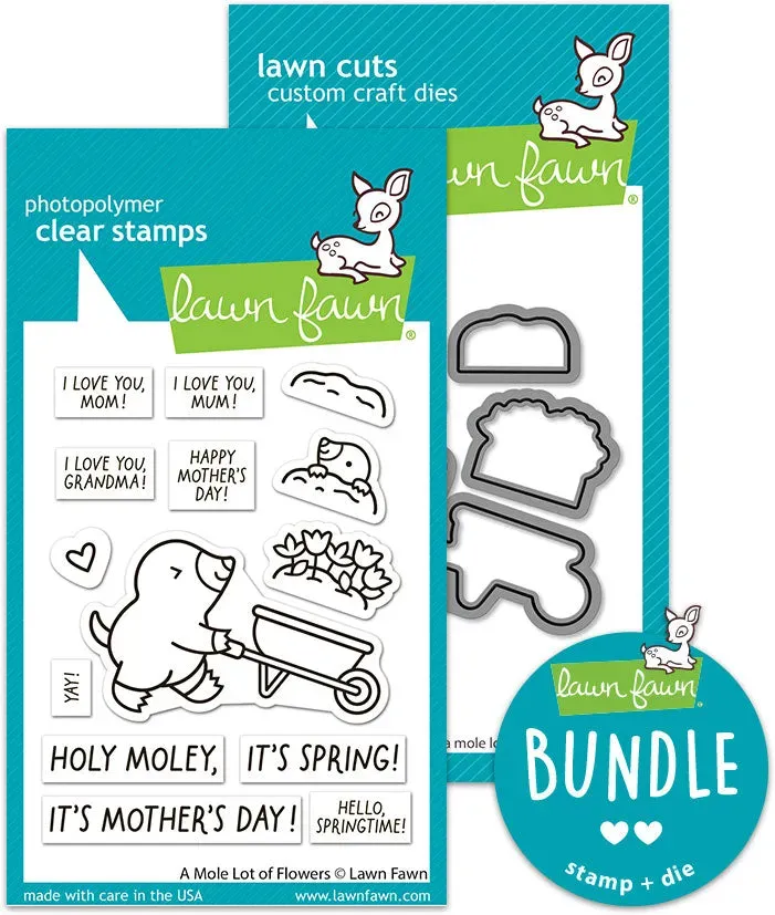 Lawn Fawn A Mole Lot of Flowers Bundle Stempel Muttertag