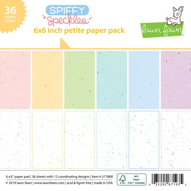 Lawn Fawn Spiffy Speckles Motivpapier 15x15 36 Blatt